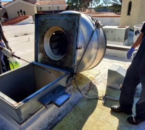 Degreasing commercial kitchen vent